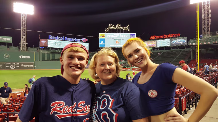 Sydney Walther alongside her mother and brother. Walther, traveled to NYU Langone Health in February 2017 for a life-transforming, gender-affirming procedure at the Hansjӧrg Wyss Department of Plastic Surgery.